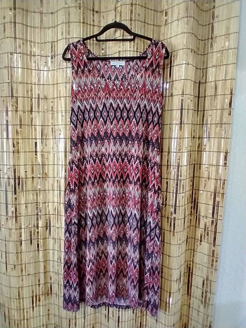 Keren Hart Geometric Ikat Print Sleeveless Dress